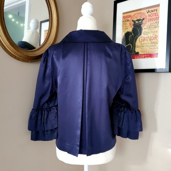 Marc Jacobs Blue Silk Jacket Size 8 NWT - Picture 5 of 16
